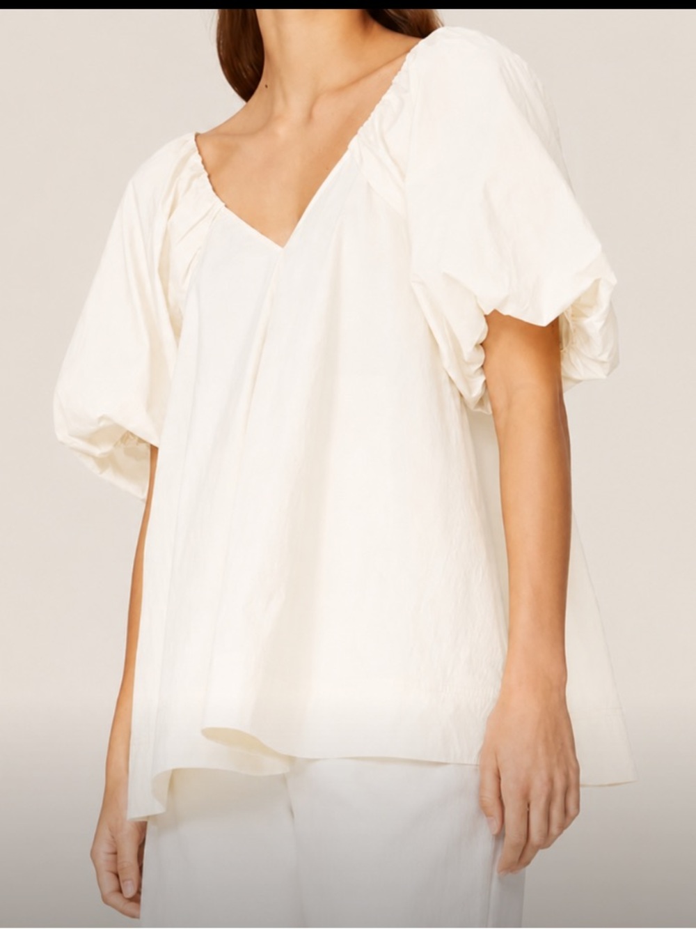CO Puff-Sleeve Top - light yellow